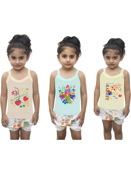 BODYSHINE Pack of 3
                    Multicolor Infants Girls Cotton Vest