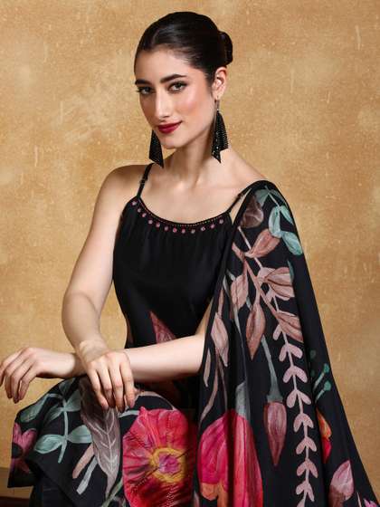 Varanga Women
                            Floral Printed Kurta with Trousers &
                            Dupatta