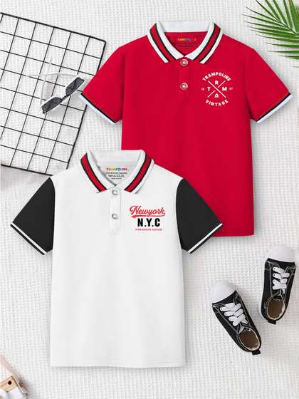 YK X Trampoline Boys
                    Pack of 2 Polo Collar T-shirt