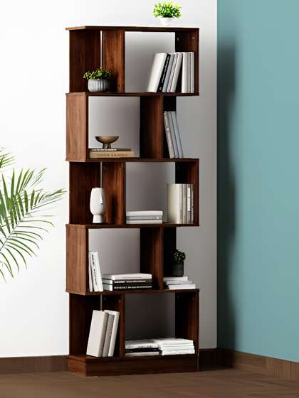 Wood Inspire Wood Brown Book Shelf