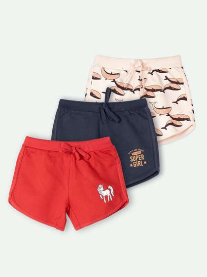 ariel Girls Pack Of 3
                      Printed Cotton Shorts