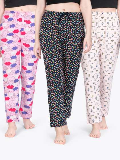 ariel Pack Of 3
                      Printed Cotton Mid-Rise Lounge Pants