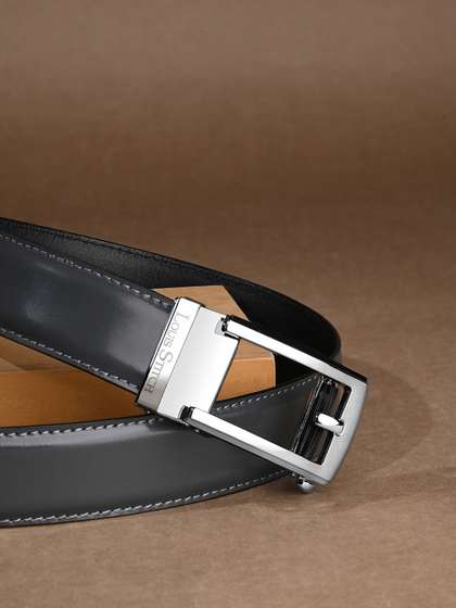 LOUIS STITCH Premium
                      VT Leather Chrome Buckle Auto Lock Belt