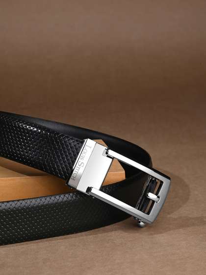 LOUIS STITCH Premium
                      VT Leather Chrome Buckle Auto Lock Belt