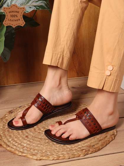 Carlton London Women
                        Leather One Toe Flats with Embroidered