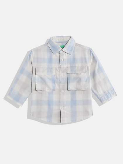 United Colors of
                    Benetton Boys Tartan Checked Pure Cotton Casual
                    Shirt