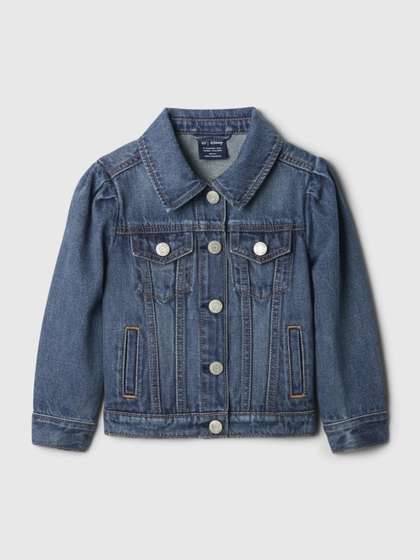 GAP Girls Spread
                      Collar Minnie Mouse Embroidered Cotton Denim
                      Jacket
