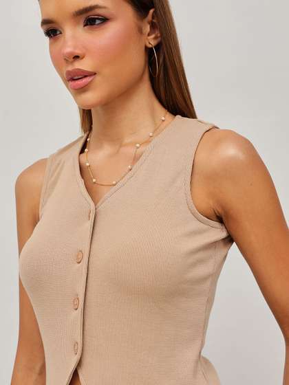Ribbed Cotton Vest Top