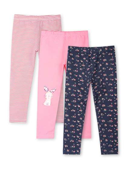 ariel Girls Pack Of 3
                    Printed Cotton Ankle-Length Leggings