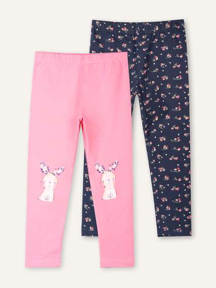 ariel Girls Pack Of 2
                    Printed Cotton Ankle-Length Leggings