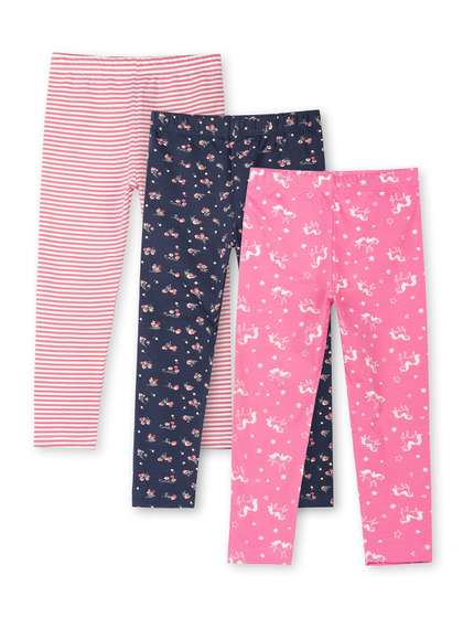 ariel Girls Pack Of 3
                    Printed Cotton Ankle-Length Leggings