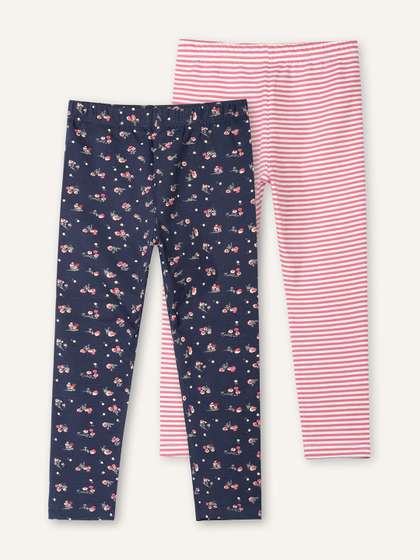 ariel Girls Pack Of 2
                    Printed Cotton Ankle-Length Leggings