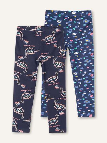 ariel Girls Pack Of 2
                    Printed Cotton Ankle-Length Leggings