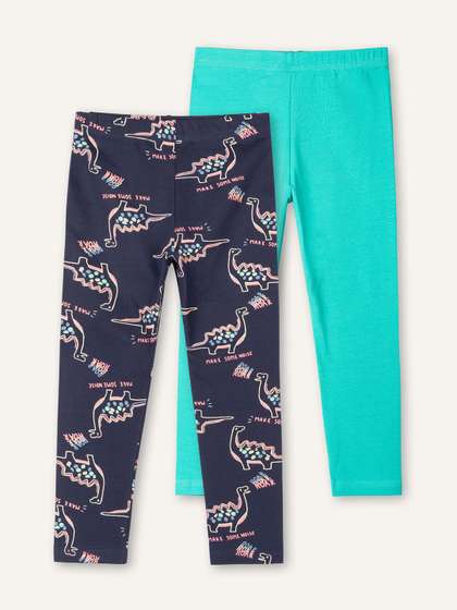 ariel Girls Pack Of 2
                      Printed Cotton Ankle-Length Leggings