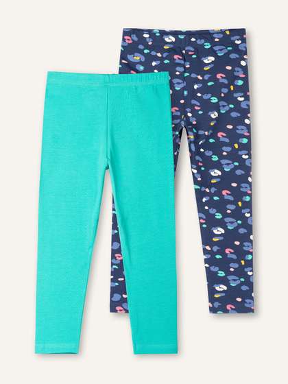 ariel Girls Pack Of 2
                    Printed Pure Cotton Ankle-Length Leggings