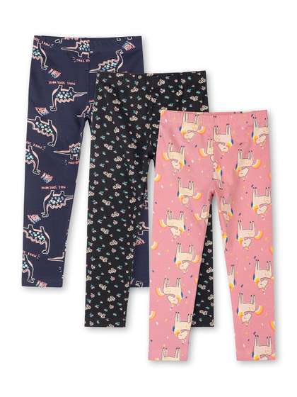 ariel Girls Pack Of 3
                    Printed Cotton Ankle Length Leggings