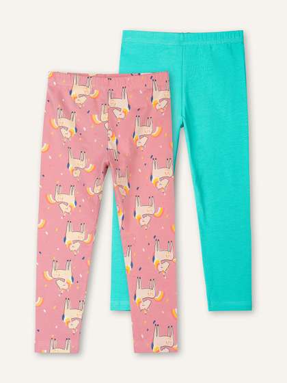 ariel Girls Pack Of 2
                    Printed Cotton Ankle-Length Leggings