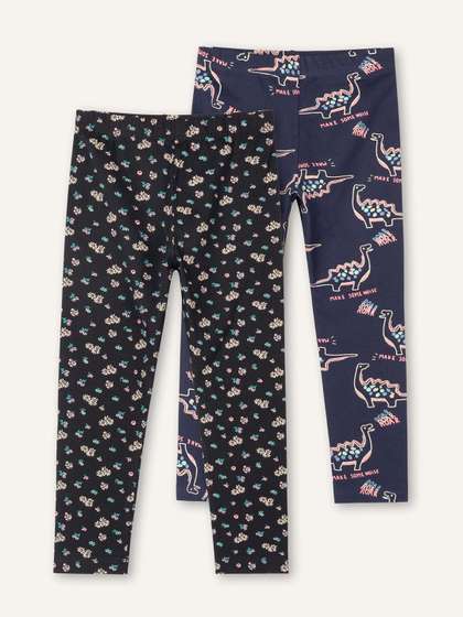 ariel Girls Pack Of 2
                    Printed Cotton Ankle-Length Leggings