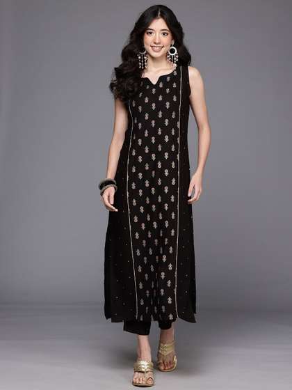 Ahalyaa Floral
                        Printed Panelled Kurta with Trousers