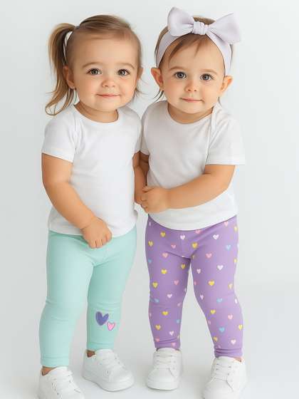 Nauti Nati Girls Pack Of
                    2 Printed Cotton Leggings