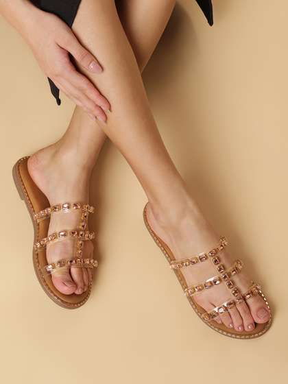 Marc Loire Women
                      Embellished Open Toe Flats