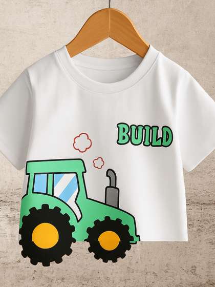 Googo Gaaga Boys Graphic
                    Printed Round Neck Cotton T-shirt