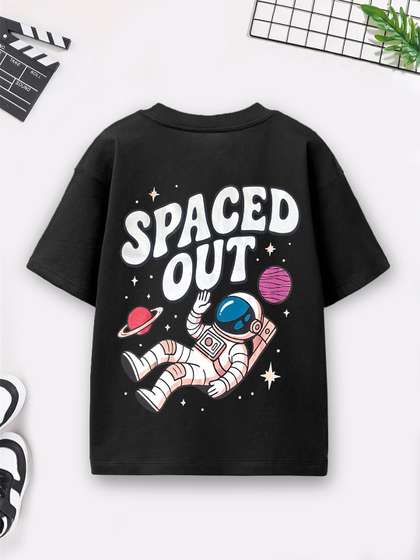 YK X Trampoline Kids
                    Drop Shoulder Printed Cotton Oversized T-Shirts