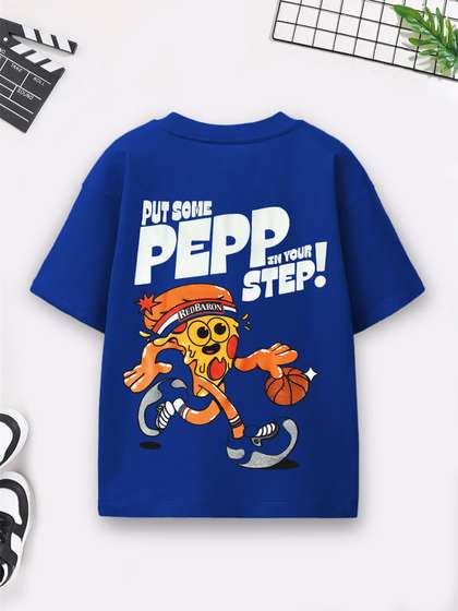 YK X Trampoline Kids
                    Drop Shoulder Printed Cotton Oversized T-Shirts
