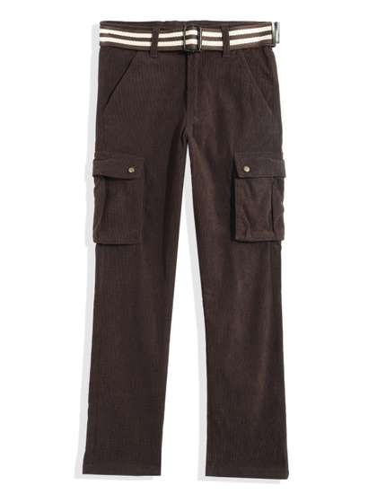 CAVIO Boys Comfort Solid
                    Cargos Trousers with Belt
