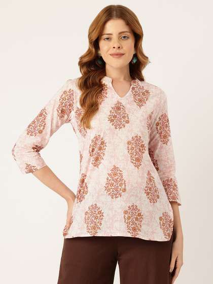 FERANOID Ethnic
                        Motifs Printed Pure Cotton Kurti