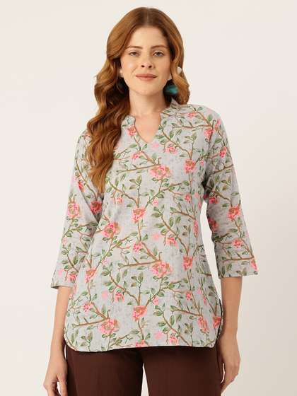 FERANOID Floral
                        Printed Pure Cotton Kurti