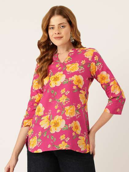 FERANOID Floral
                        Printed Pure Cotton Kurti