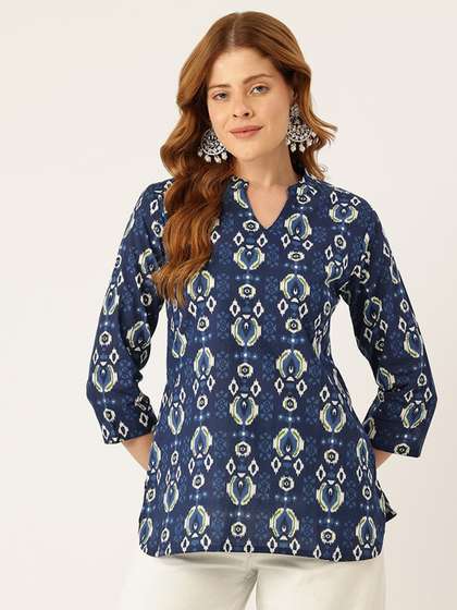 FERANOID Ethnic
                          Motifs Printed Pure Cotton Kurti