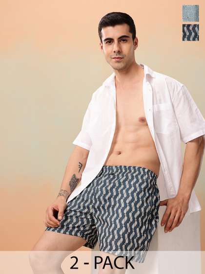 Mast & Harbour
                        Men Pack of 2 Printed Pure Cotton Boxers
                        MNH-KEN-MBOX- PRINT-02ABT