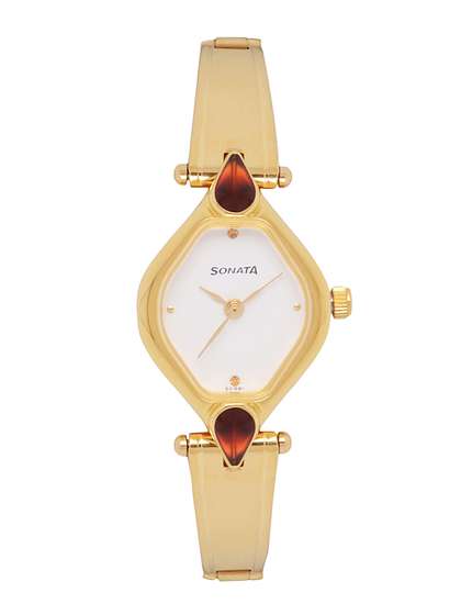 Sonata Quartz Analog
                        With White Dial Watch For Women - Nt8063ym05