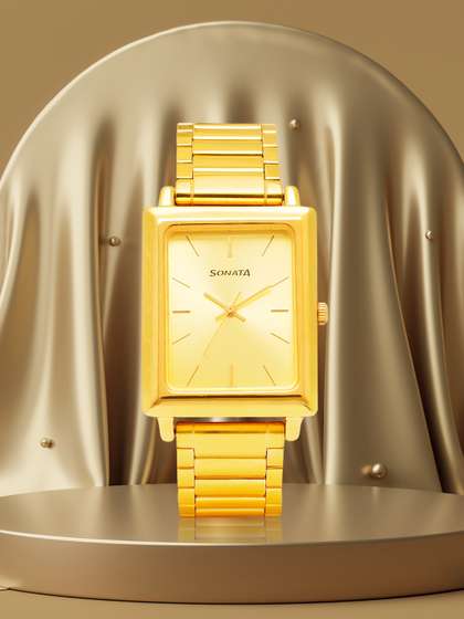 Sonata Quartz Analog
                    With Champagne Dial Watch For Men - Nt7078ym02