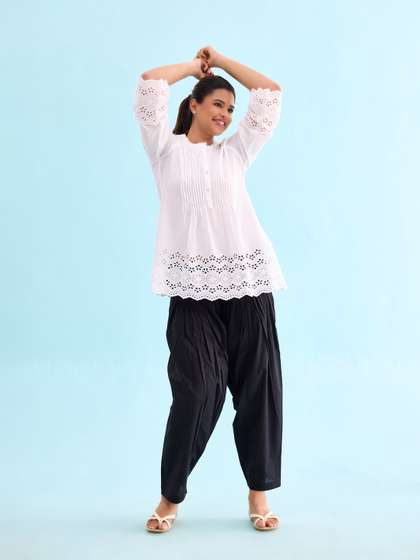 Go Colors Black
                          Relaxed Fit Solid Salwar