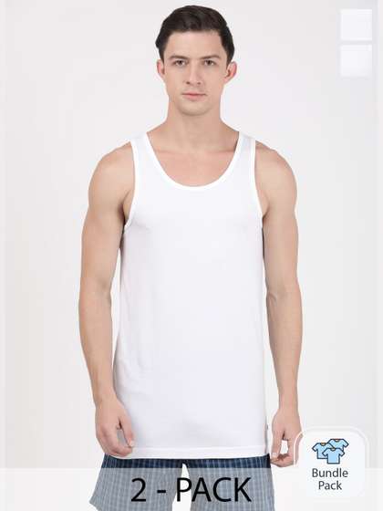 Jockey Pack Of 2
                        Super Combed Cotton Vest-8820