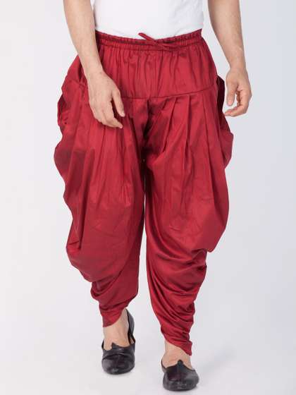 VASTRAMAY Men Maroon
                        Solid Dhoti Pants