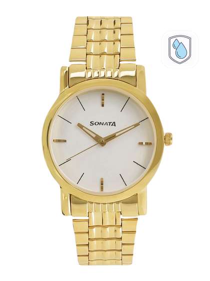 Sonata Quartz Analog
                    With White Dial Watch For Men - Np7987ym05w