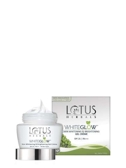 Lotus Herbals Sustainable Whiteglow Skin Whitening  Brightening SPF 25++ Gel Creme 60g
