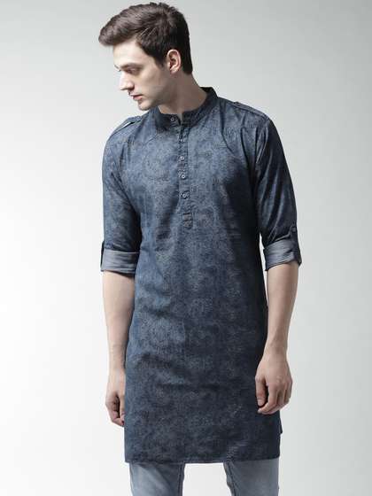Style Quotient Printed Denim Straight Kurta
