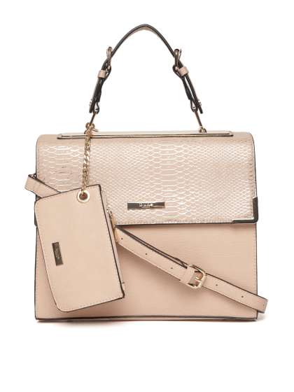 Dune London Handbags Online In India Dune London Peach Coloured Snake Skin Textured Satchel