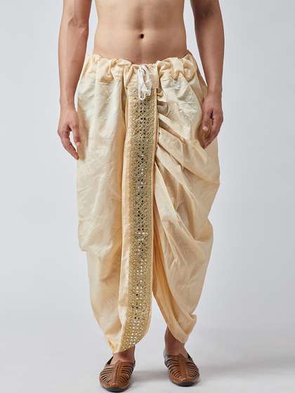 SOJANYA Men Beige
                      & Gold-Toned Dhoti Pants