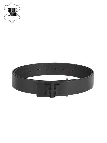 Tommy Hilfiger Men Black
                    Genuine Leather Solid Belt