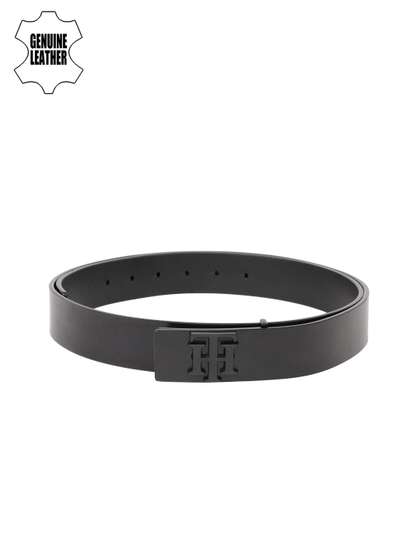 Tommy Hilfiger Men Black
                    Solid Genuine Leather Belt