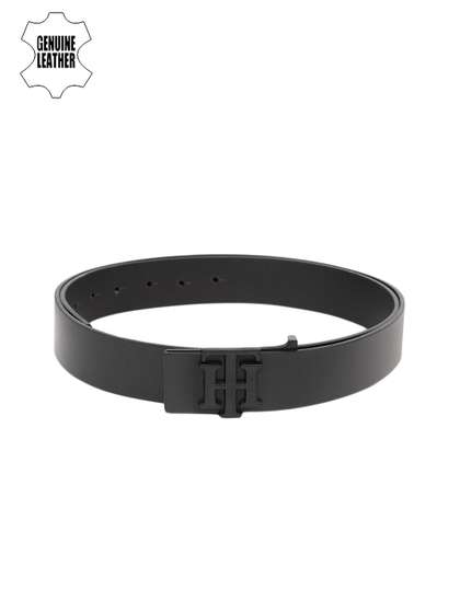 Tommy Hilfiger Men Black
                    Solid Genuine Leather Formal Belt