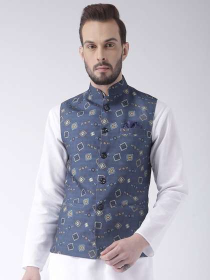 Hangup Men Printed Nehru Jacket