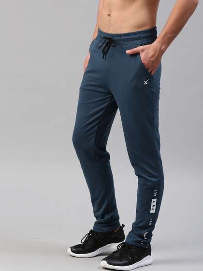 HRX by Hrithik Roshan Men Blue Athleisure Cotton Track Pants