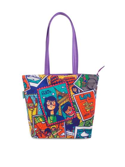 TEAL BY CHUMBAK Printed Tote Bag